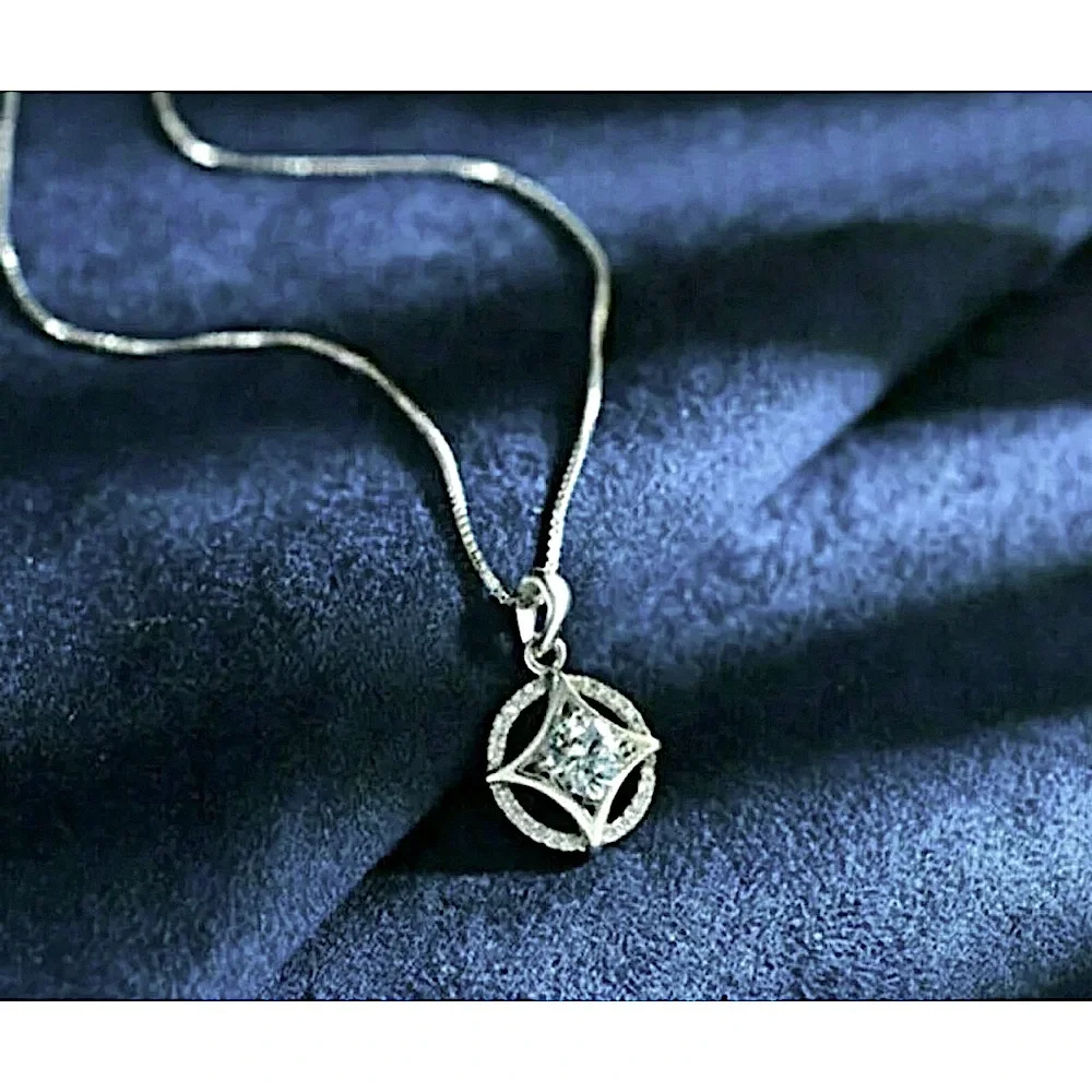NEW Women’s Princess Cut Simulated Diamond Star 14k Gold‎ Plated S925 Necklace